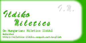 ildiko miletics business card