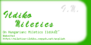 ildiko miletics business card